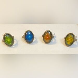 NEW ELEMENTS' Cabochon brass rings (4)
